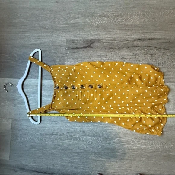 American Eagle Outfitters Mustard Polka Dot Romper - Picture 4 of 13